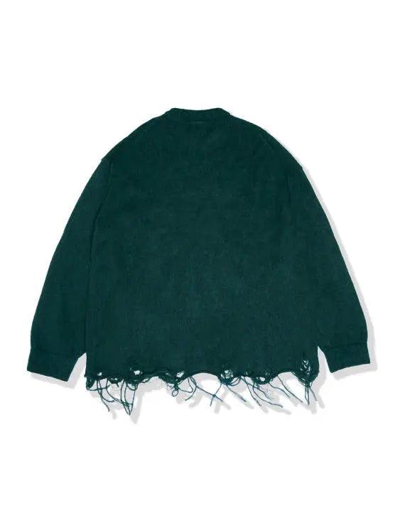 Pull en coton filé vert (M) - JIRISU 