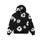 Sweat à Capuche The Cotton motif floral coloris noir - JIRISU 