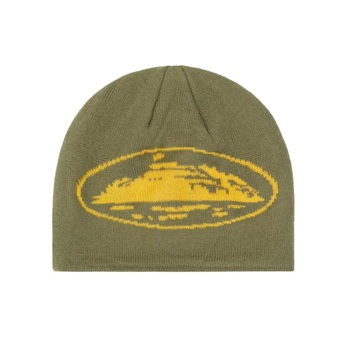 Bonnet Alcatraz Skully beanie coloris jaune Vert Khaki - JIRISU 