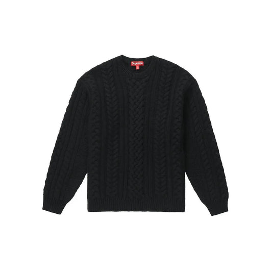 Pull Appliqué Câble Knit sweater noir (S/M) - JIRISU 