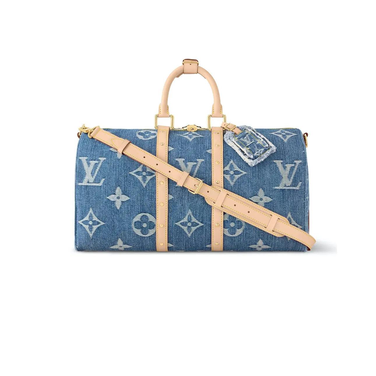 Sac Bandoulière Bleu Denim LV 45 à motifs monogramme - JIRISU 