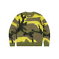 Pull tricoté mohair camouflage jaune (S/M/L) - JIRISU 