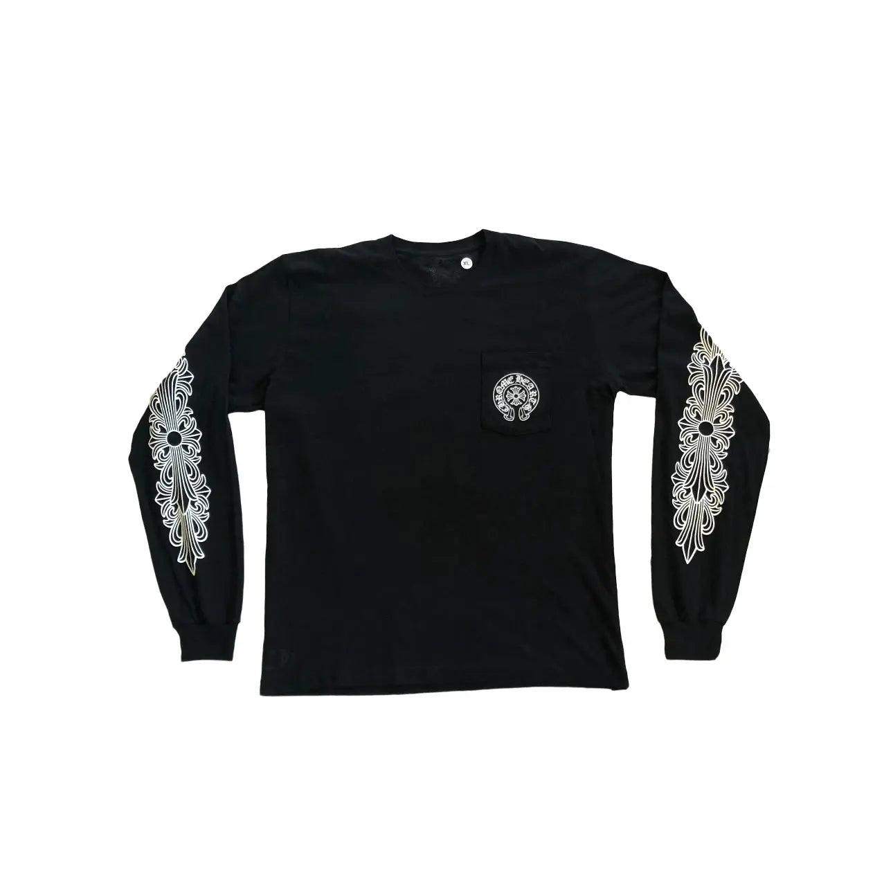 Pull Longsleeve noir Fer de Cheval motifs blancs coloris Noir - JIRISU 