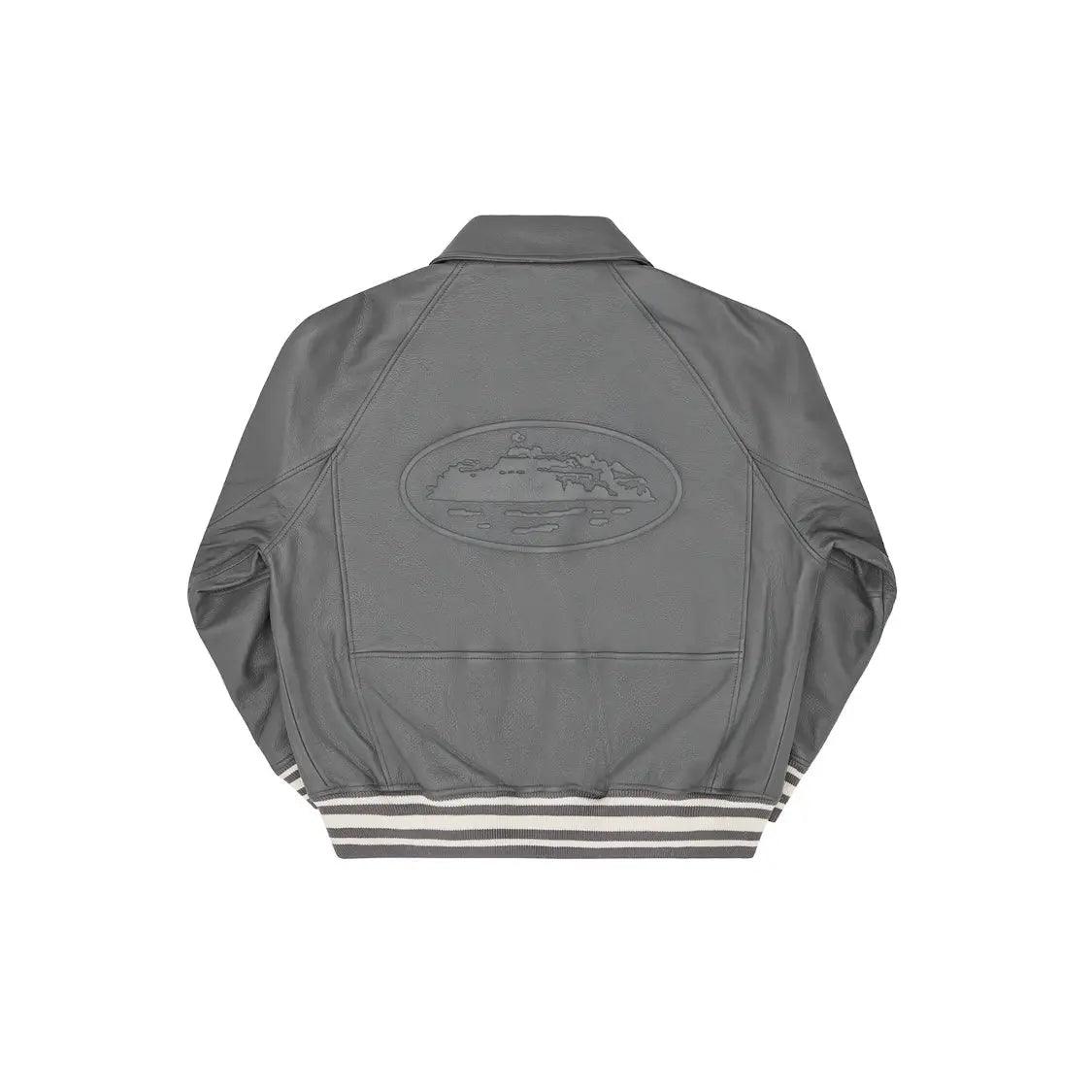 Veste en cuir “Da Skydive” Jacket coloris gris - JIRISU 