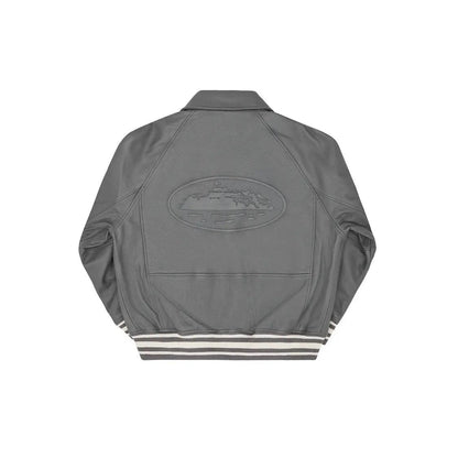 Veste en cuir “Da Skydive” Jacket coloris gris - JIRISU 