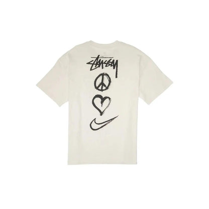 T-shirt Peace,Love Swoosh coloris blanc crème - JIRISU 