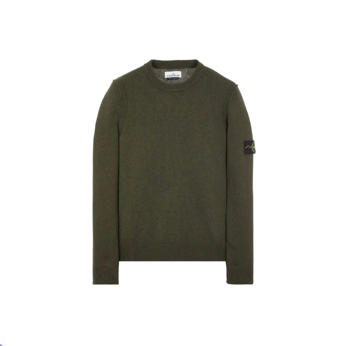 Pull à col rond Tricot 508A3 Vert Olive (S/M) - JIRISU 