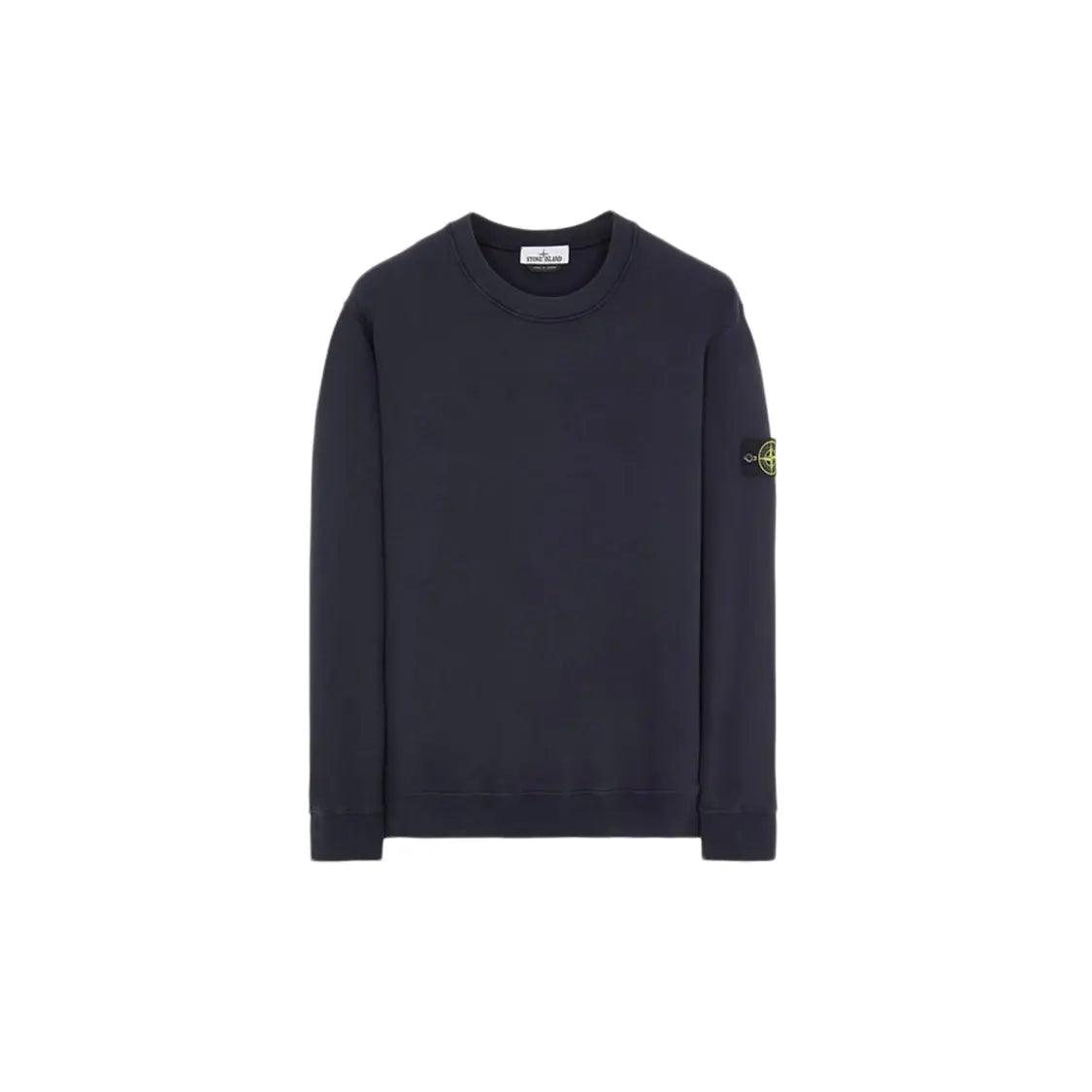 Crewneck Sweater 63020 en Coton brossé bleu marine (S/M) - JIRISU 