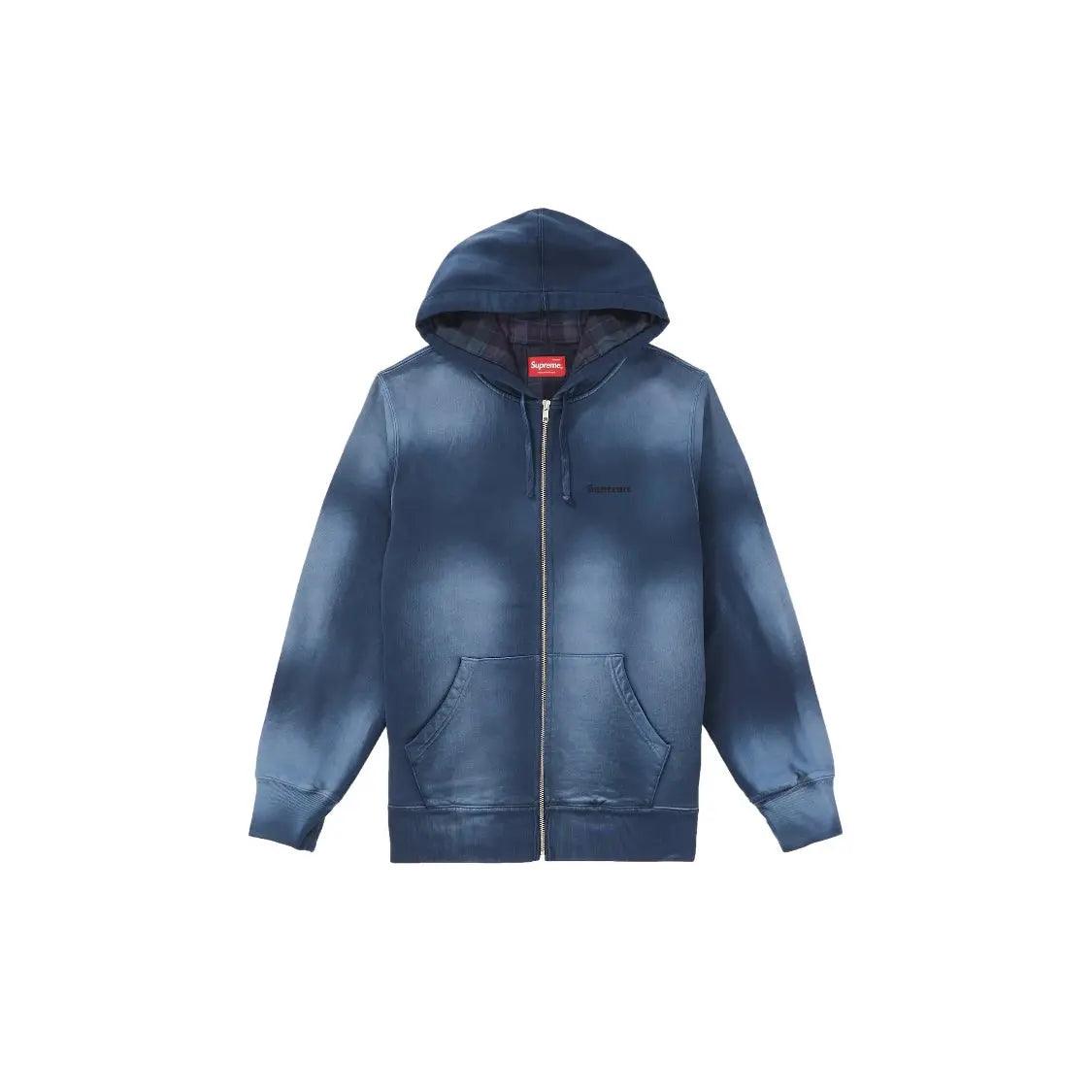 Veste Bleached Zip Up Sweatshirt coloris navy - JIRISU 