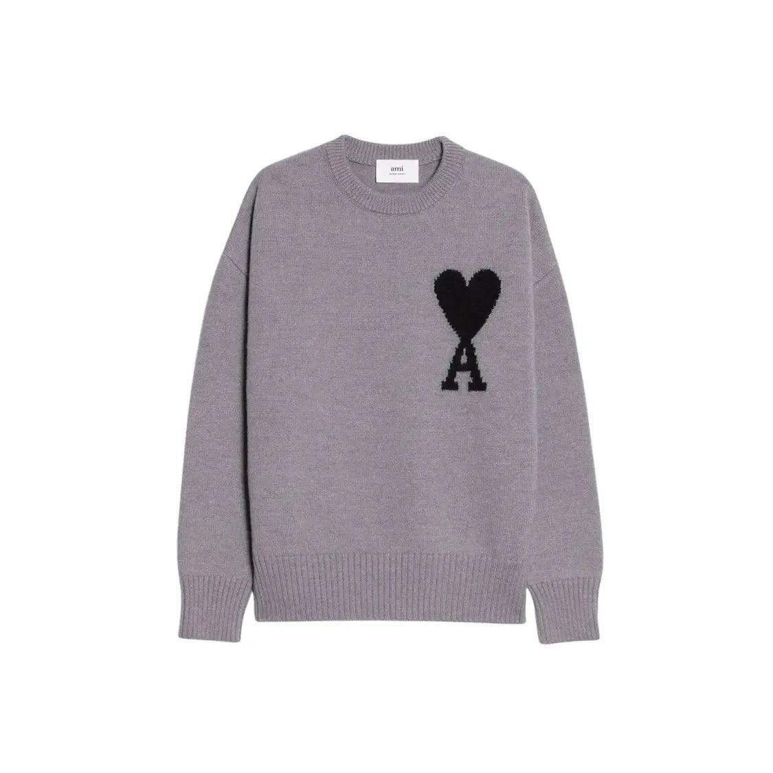 Pull ample de Coeur Crewneck Jumper Gris/Noir (S/M) - JIRISU 