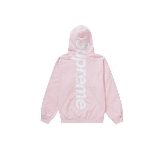 Sweat à capuche oversize satin FW23 rose clair (S) - JIRISU 