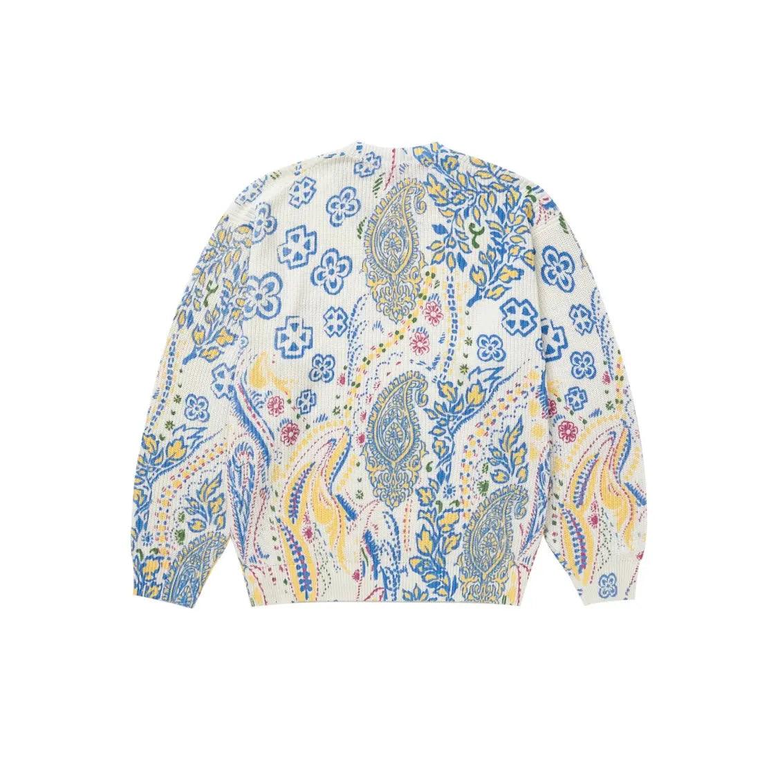 Pull Printed Paisley Sweater coloris blanc à motifs - JIRISU 